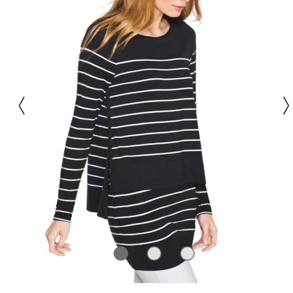 White House Black Market Double Layer Long Sleeve Tunic Top, size XS